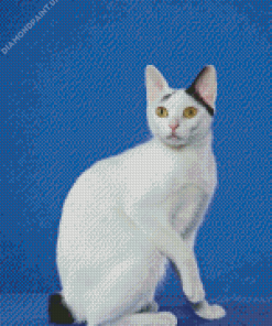 White Japanese Bobtail Diamond Painting