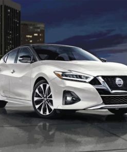 White Nissan Maxima Car Diamond Painting