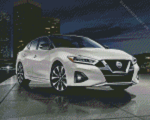 White Nissan Maxima Car Diamond Painting