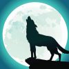 Wolf With Moon Diamond Painting