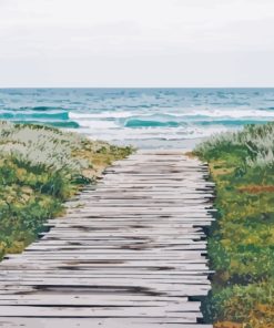 Wooden Path To The Beach Diamond Painting