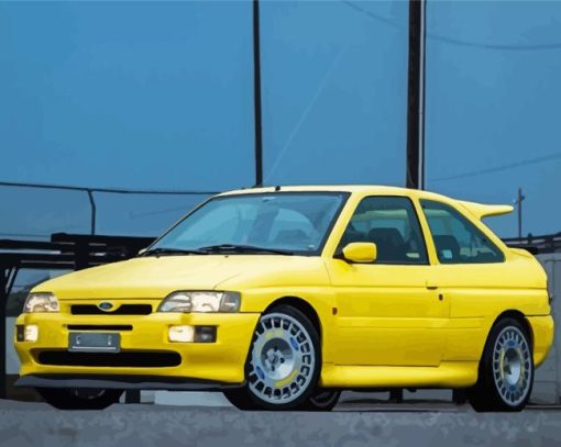 Yellow Ford Escort RS Diamond Painting