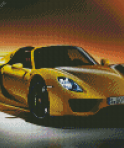 Yellow Porsche 918 Spyder Car Diamond Painting