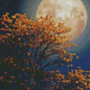 Yellow Tree In The Night Sky Moon Diamond Painting