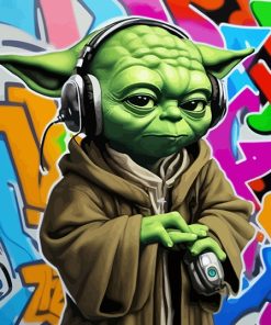 Yoda With Headphones Diamond Painting