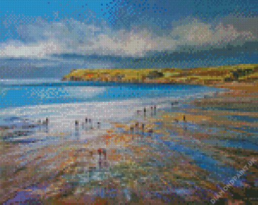 Abstract Polzeath Beach Cornwall Diamond Painting