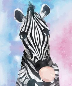 Abstract Zebra With Bubble Gum Diamond Painting