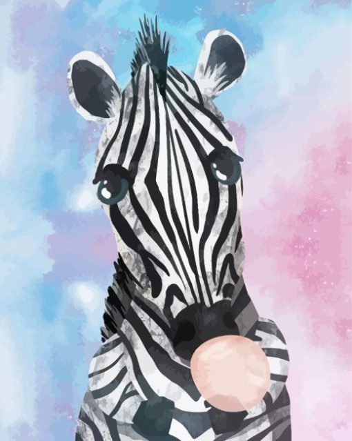 Abstract Zebra With Bubble Gum Diamond Painting