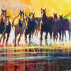 Abstract Horses Running In Water Diamond Painting