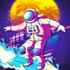 Astronaut Surfing Pop Art Diamond Painting