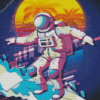 Astronaut Surfing Pop Art Diamond Painting