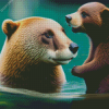 Baby Otter And Bear Diamond Painting