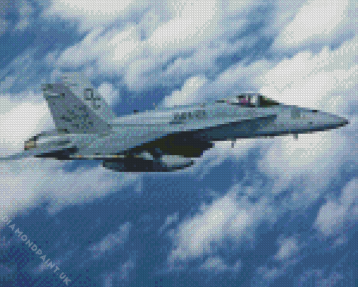 Blue Fa 18 Hornet Fighter Diamond Painting