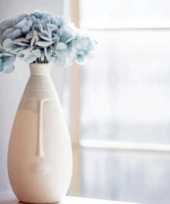 Blue Flowers In White Vase Diamond Painting