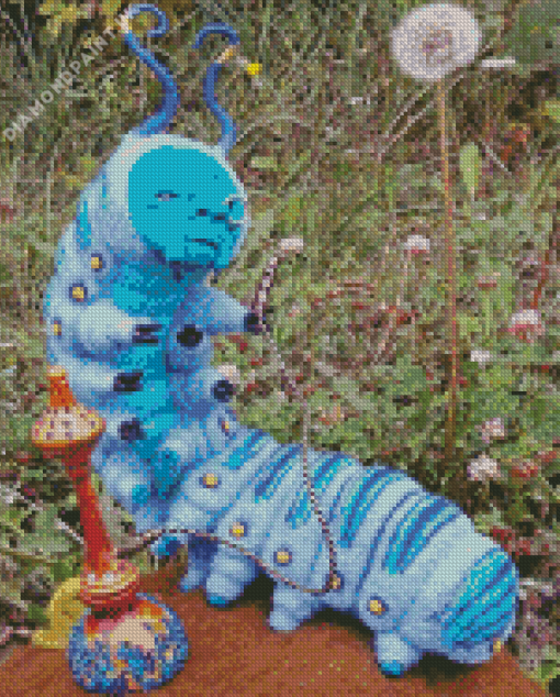 Blue Caterpillar Diamond Painting