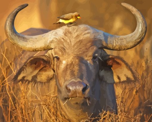 Buffalo And Bird Diamond Painting