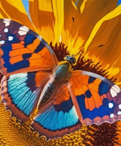 Butterfly On A Sunflower Diamond Painting