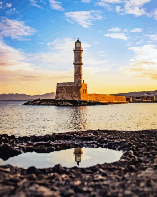 Chania Lighthouse Diamond Painting