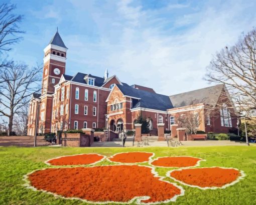 Clemson University Building Diamond Painting