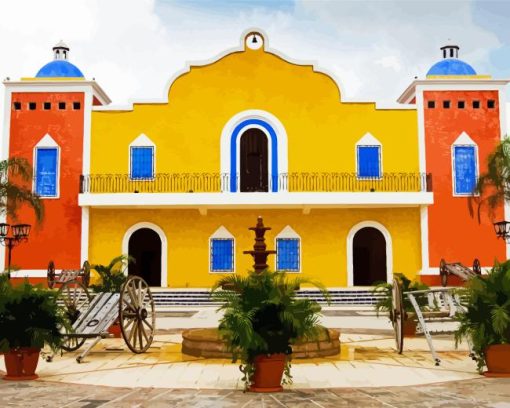 Colorful Haciendas House Diamond Painting