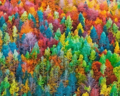 Colorful Autumn Forest Diamond Painting