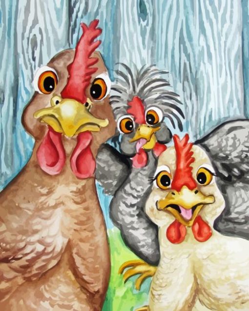 Cute Funny Chickens Diamond Painting