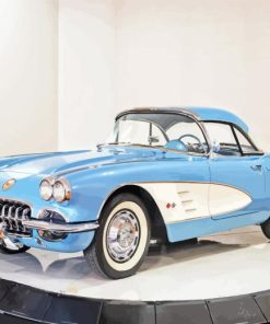 Cyan 1960 Corvette Diamond Painting