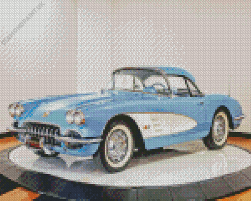 Cyan 1960 Corvette Diamond Painting