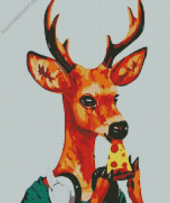Deer Pizza Diamond Painting