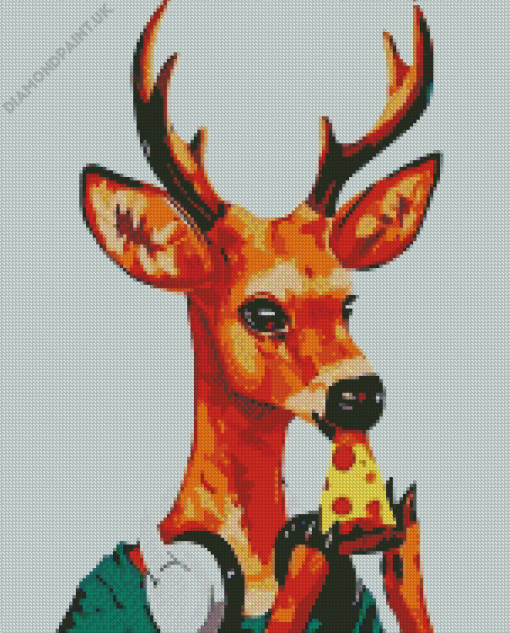 Deer Pizza Diamond Painting