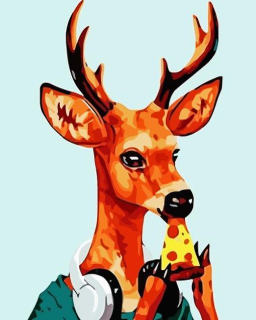 Deer Pizza Diamond Painting