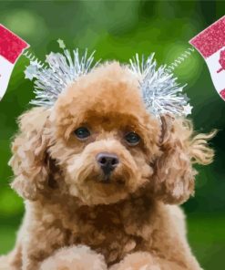 Dog And Canada Flag Diamond Painting