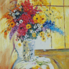 Flowers In Vase On Chair Diamond Painting
