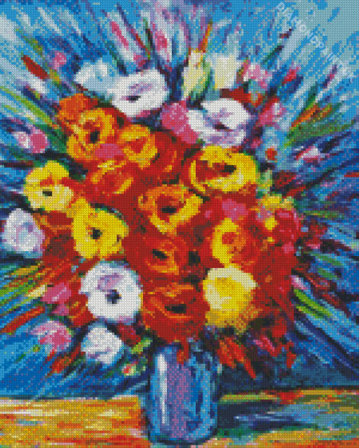 Flowers Vase By Slava Ilyayev Diamond Painting