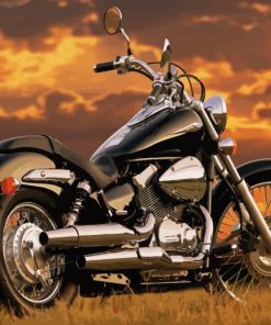 Honda Shadow At Sunset Diamond Painting