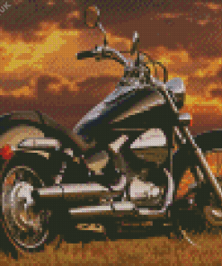 Honda Shadow At Sunset Diamond Painting