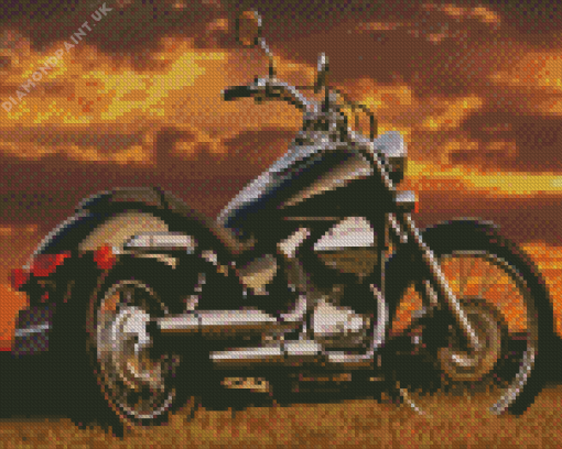 Honda Shadow At Sunset Diamond Painting