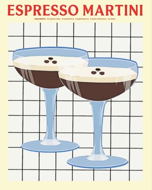 Illustrqtion Espresso Martini Diamond Painting