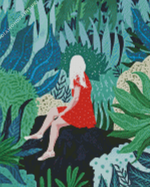 Jungle And Woman Diamond Painting