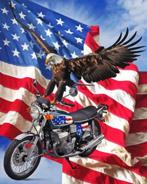 Motorcycle Eagle Diamond Painting