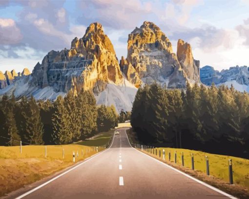 Mountain Italy Road Diamond Painting