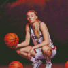 Paige Bueckers With Basketball Balls Diamond Painting