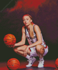 Paige Bueckers With Basketball Balls Diamond Painting