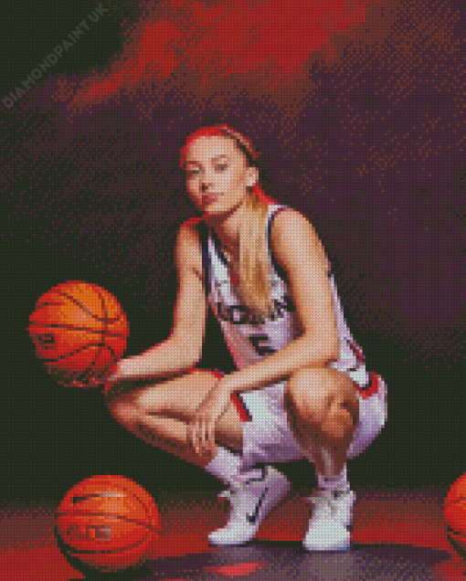 Paige Bueckers With Basketball Balls Diamond Painting