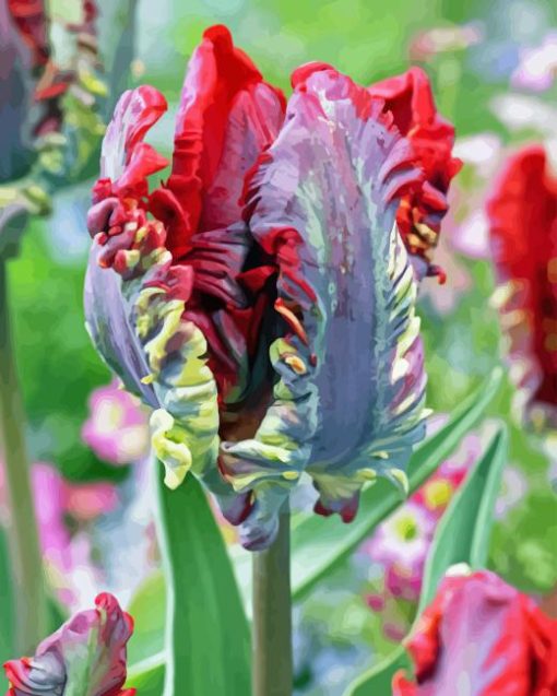 Parrot Tulip Flowers Diamond Painting