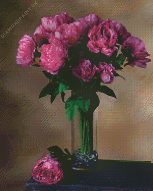 Pink Peonies In A Vase Diamond Painting