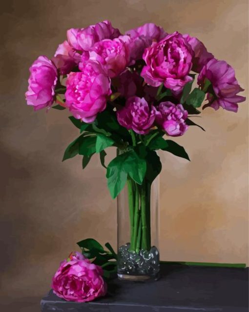 Pink Peonies In A Vase Diamond Painting