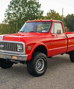 Red 1972 Truck Diamond Painting