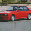 Red Bmw E30 Car Diamond Painting