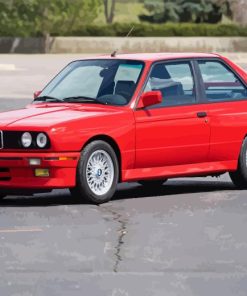 Red Bmw E30 Car Diamond Painting